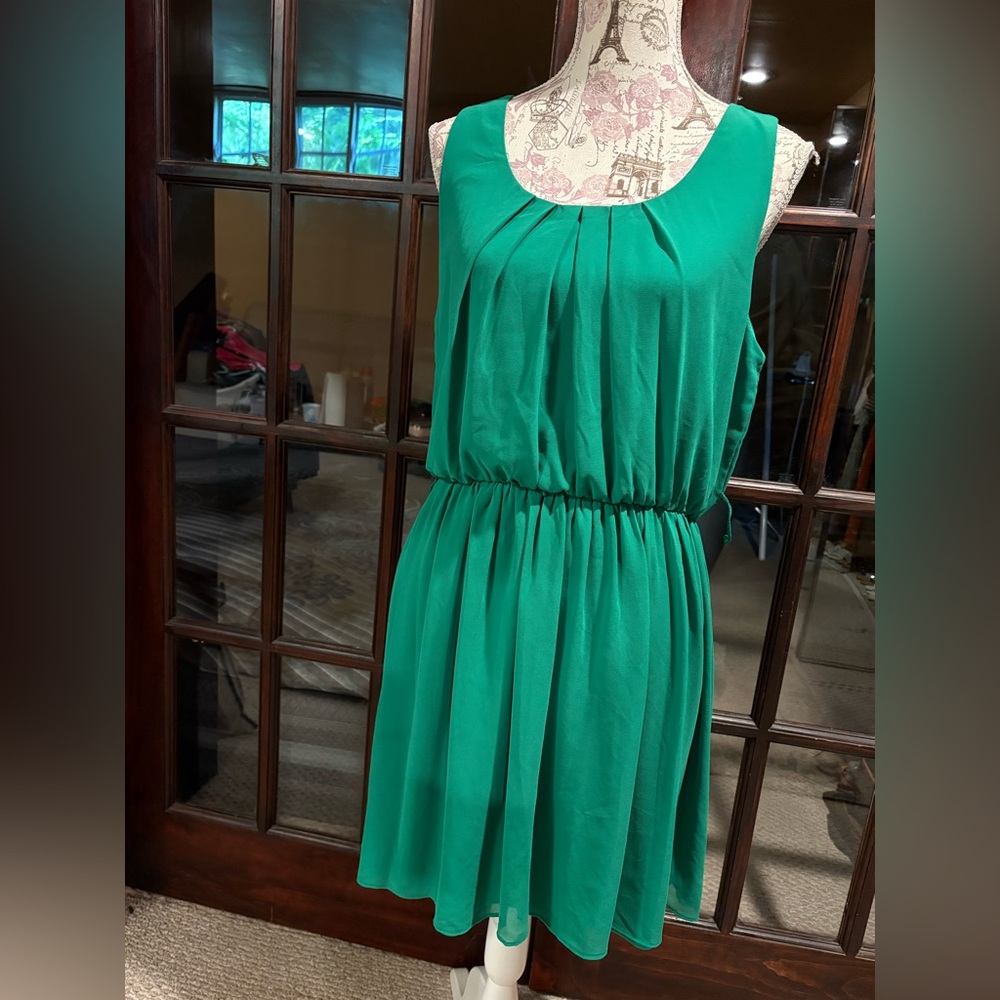 by & by Vibrant Green Pleated Dress
